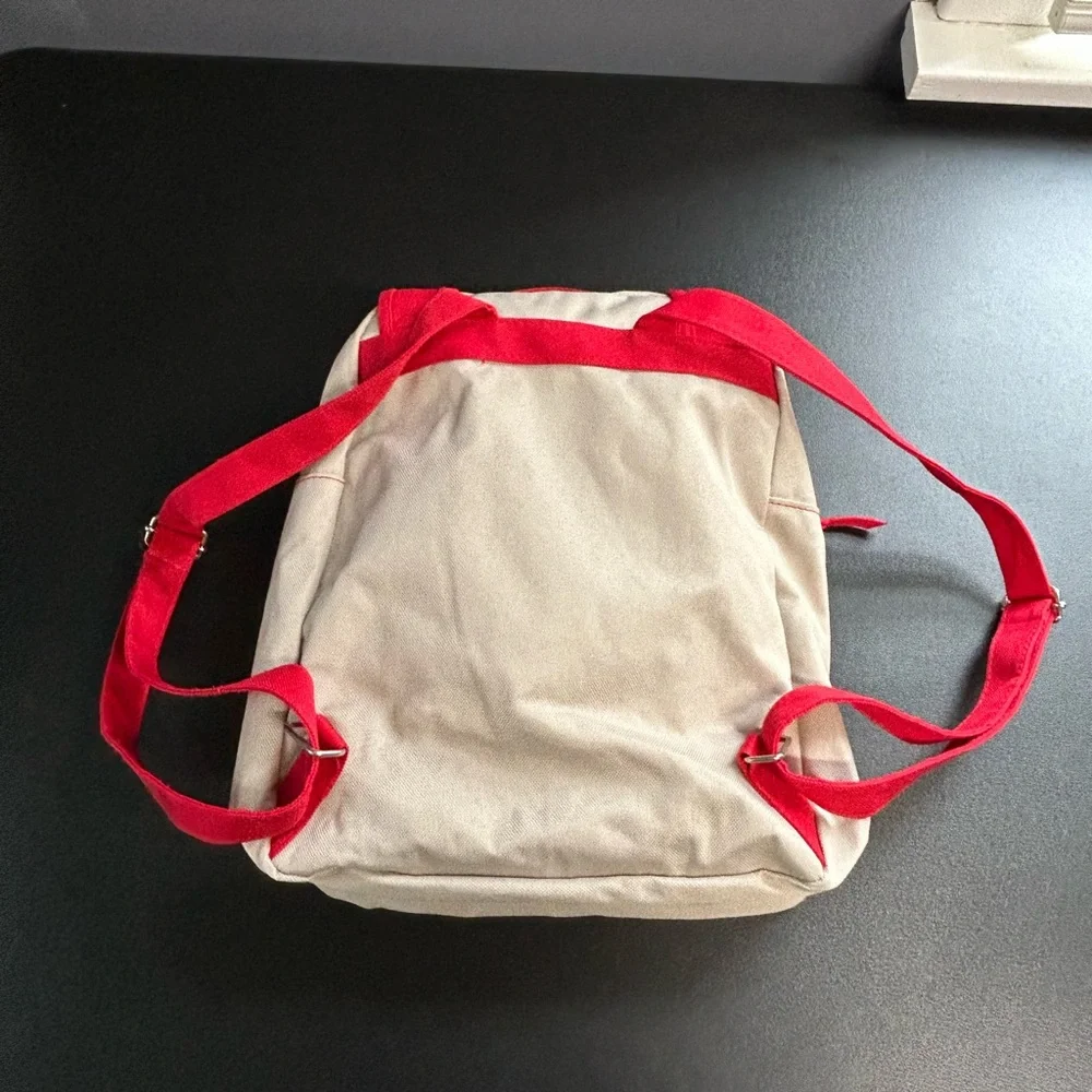 Tommy Hilfiger Vintage Backpack Y2K Tan Red School BTS College Book Bag Colorful